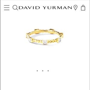 BRAND NEW David Yurman cable ring 18 K yellow gold and diamonds